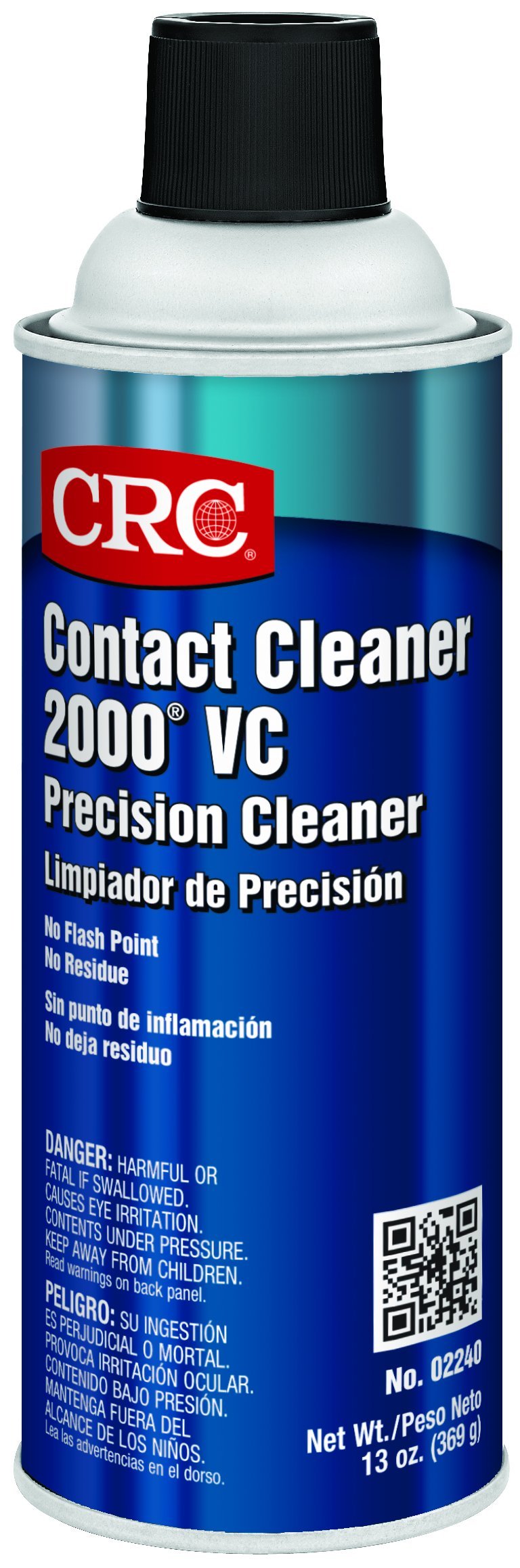 CRC 2240 Contact 2000 VC Precision Cleaner, 16 oz (Net Fill 13 oz) Aerosol Can, Clear 1 Pack