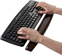 Fellowes Crystal Gel Keyboard Wrist Rest - Black (9112201) - 0.63in x 2.31in x 18.56in Dimension - Black - Gel - Stain Resistant - 1 Pack