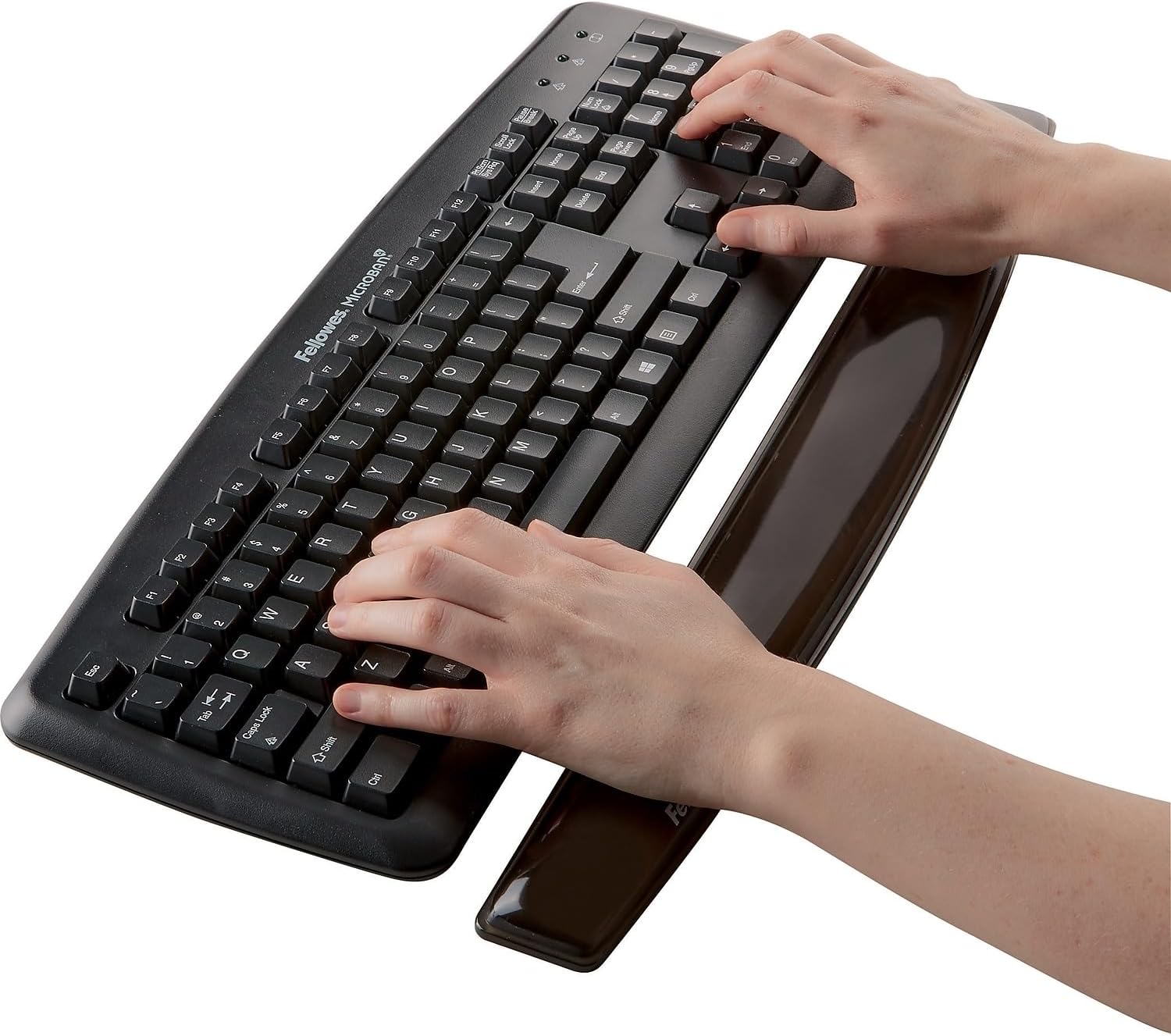 Fellowes Crystal Gel Keyboard Wrist Rest - Black (9112201) - 0.63in x 2.31in x 18.56in Dimension - Black - Gel