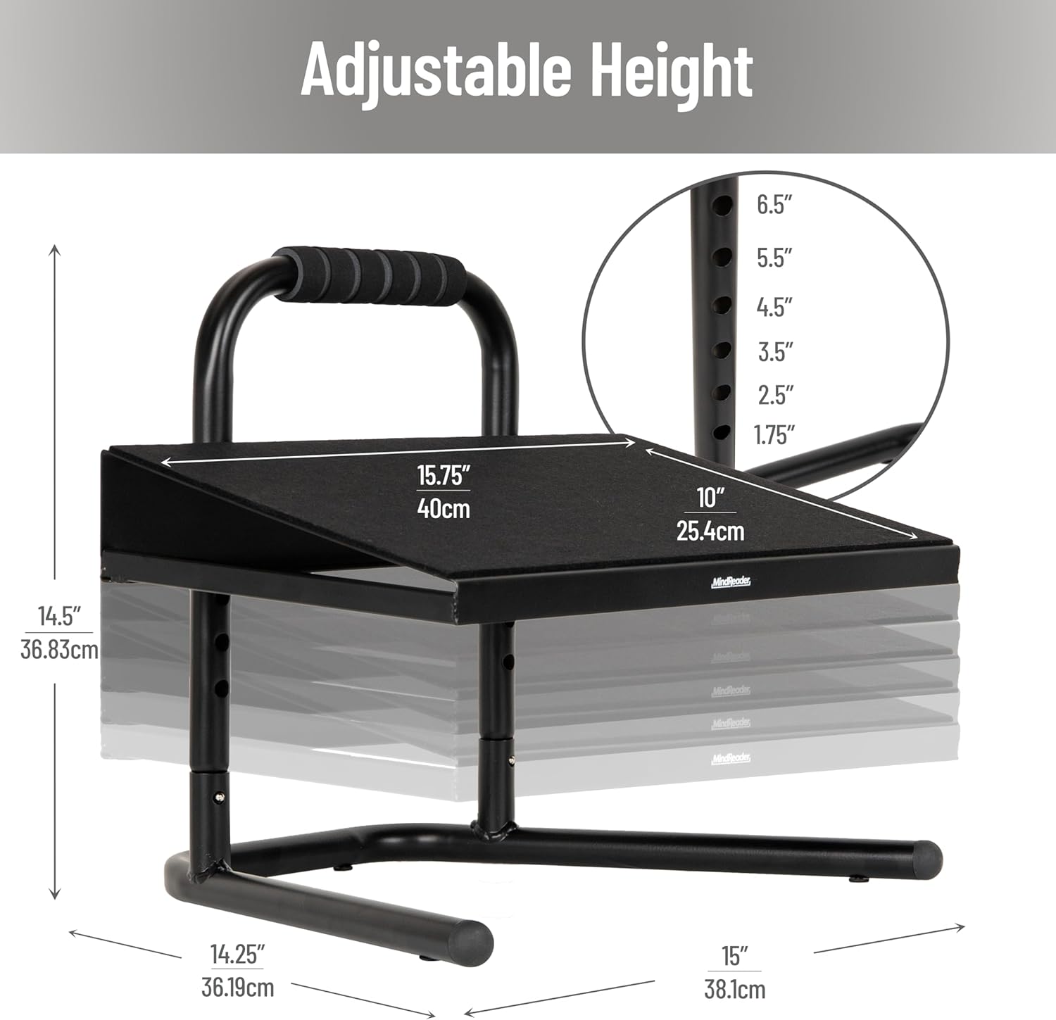 MIND READER Adjustable Ergonomic Foot Rest