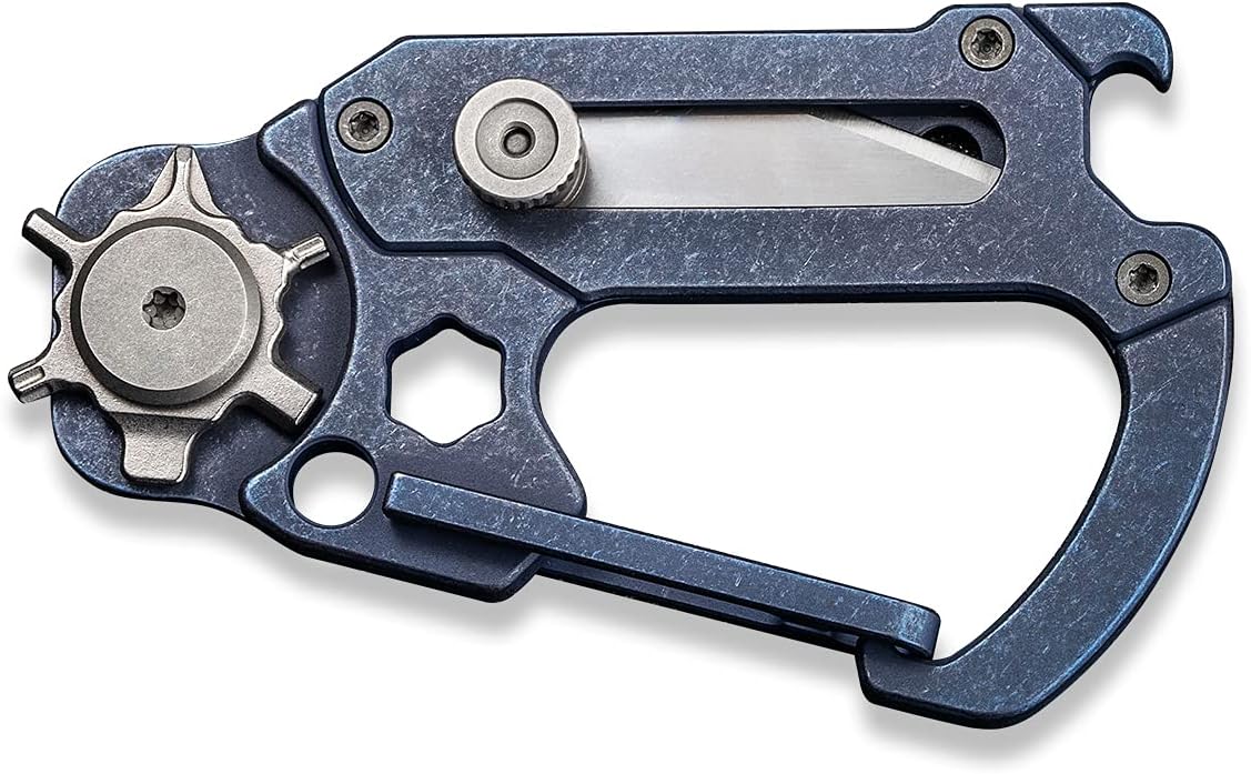 CIVIVI Polymorph Titanium Carabiner Multi-Tool with Utility Blade, Bottle Opener and Screwdriver