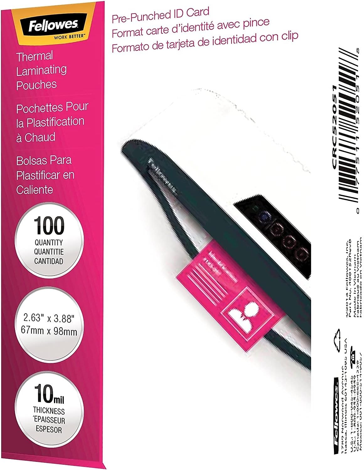 FELLOWES Hot Laminating Pouches for ID Cards