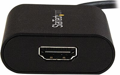 StarTech.com USB C to 4K HDMI Adapter - 4K 60Hz - Thunderbolt 3 Compatible - USB Type C to HDMI Video Display Adapter (CDP2HD4K60SA) , black