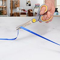 Westcott 8-Inch Titanium-Bonded Scissors with Adjustable Glide Feature for Office and Home - Gray/Yellow, 2-Pack