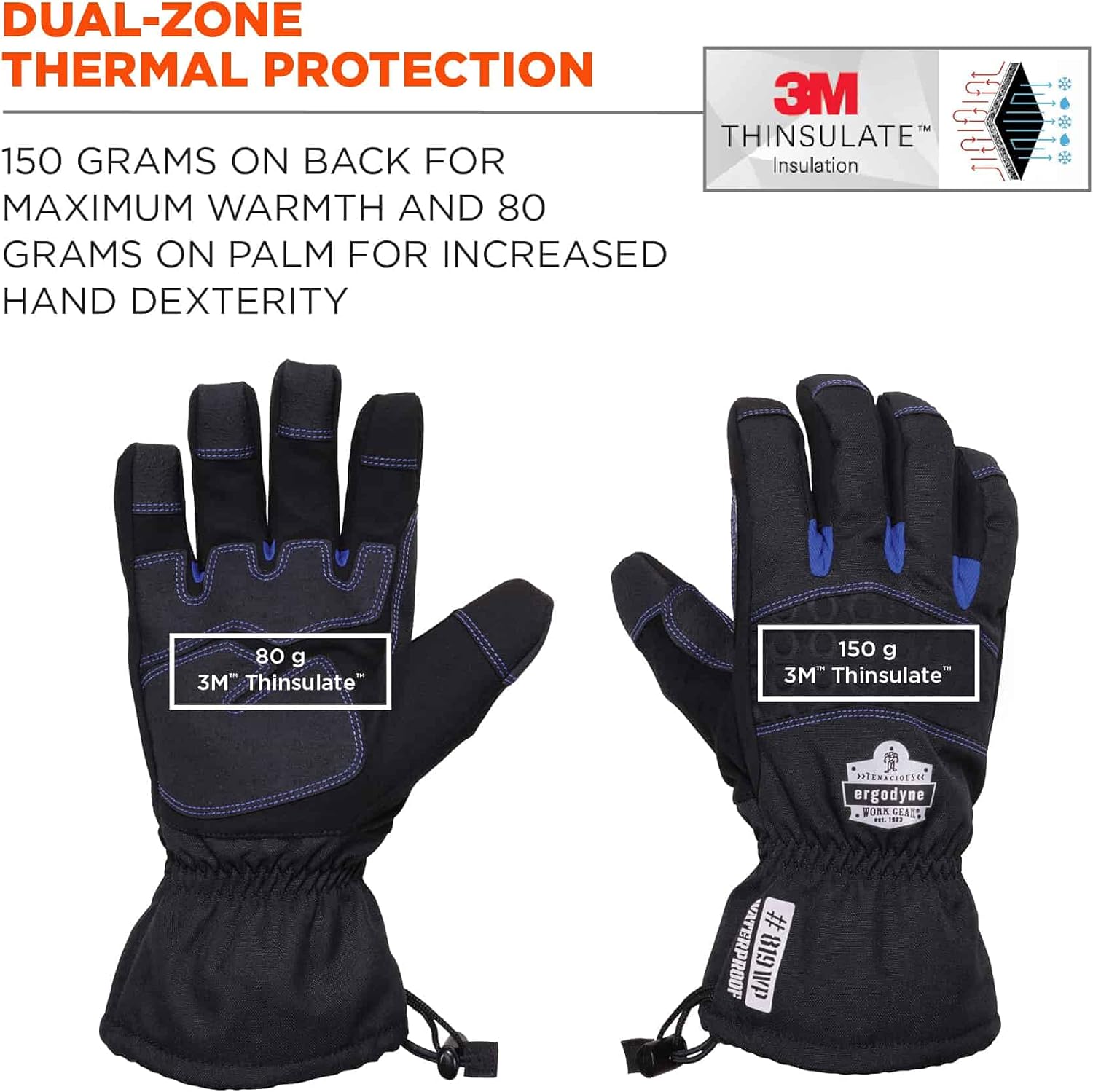 Ergodyne ProFlex 819WP Extreme Thermal Waterproof Winter Work Gloves