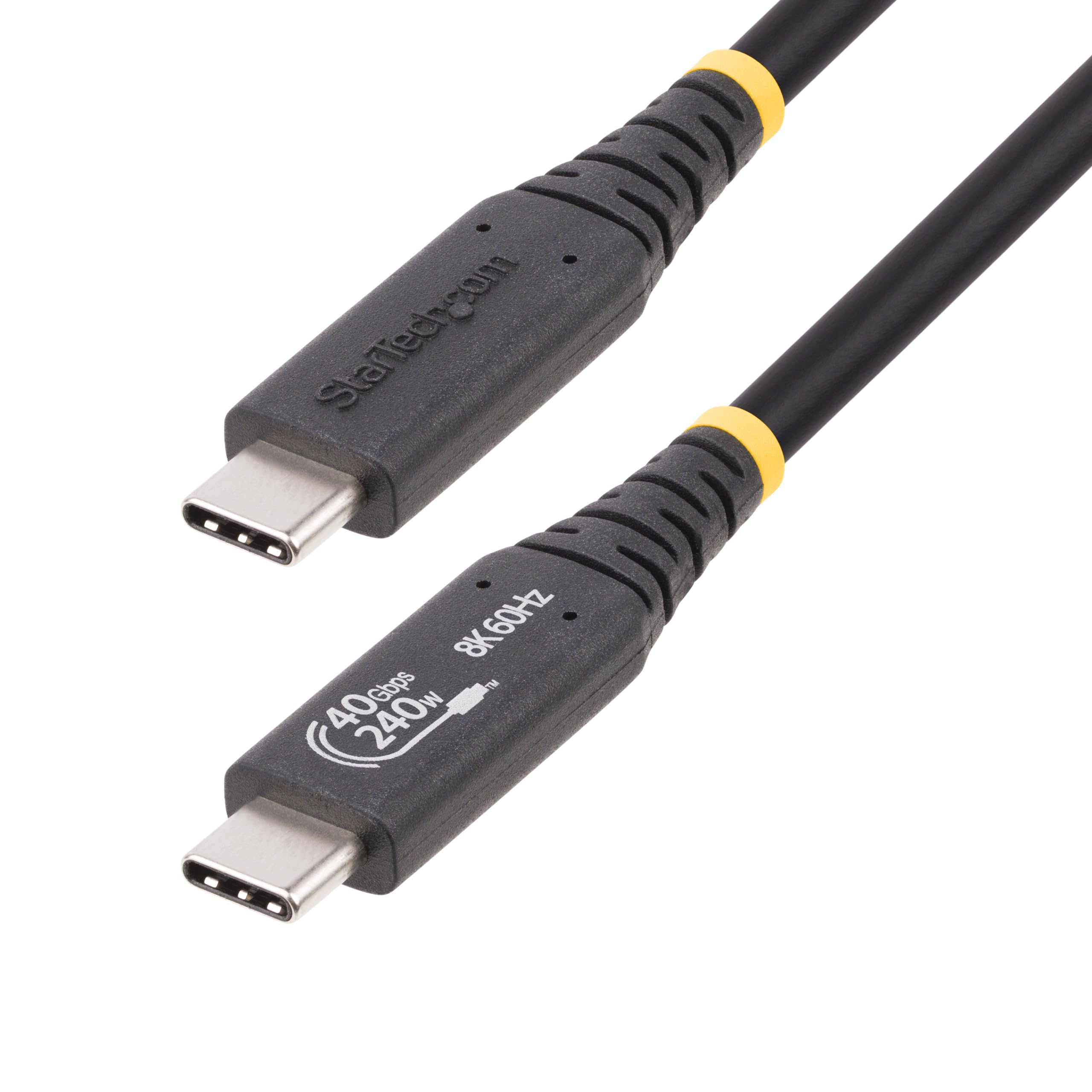 StarTech.com 1m (3.3ft) USB4 Cable, USB-IF Certified, 40Gbps, 240W PD 3.1 EPR, 8K60Hz, Thunderbolt Compatible