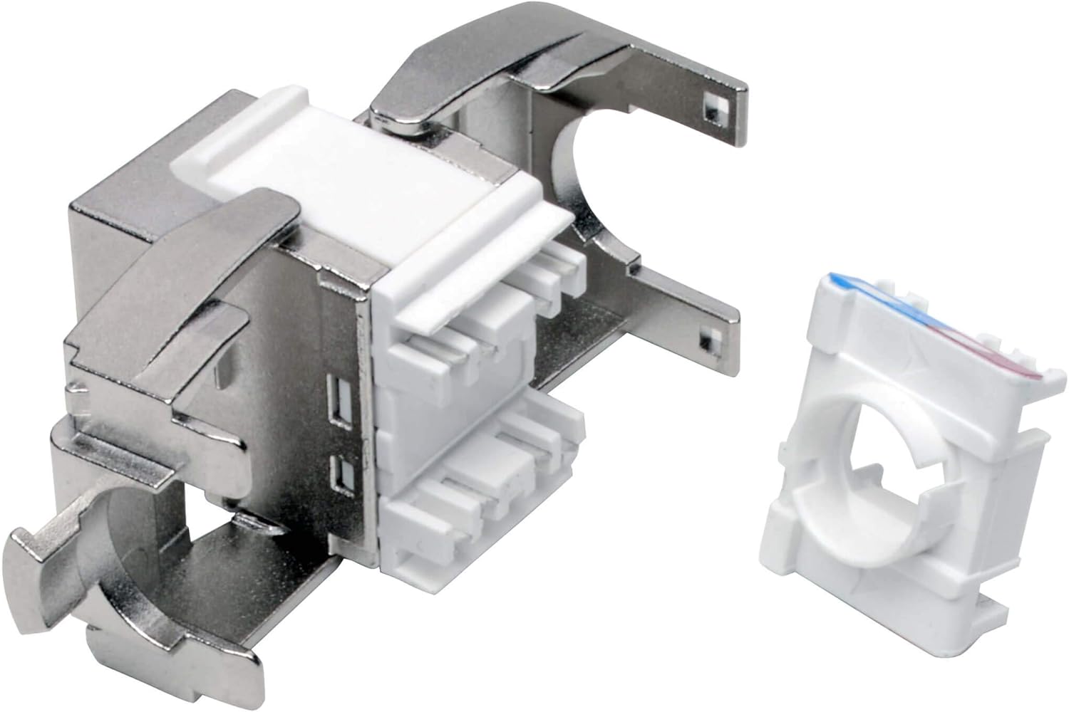 Tripp Lite RJ45 Keystone Jack, Cat6a/Cat6/Cat5e, RJ45 Connector, Shielded, Dust Cap, No Tools Required, PoE/PoE+ Compliant