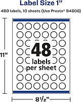 AVERY 1" Glossy Clear Starburst Labels, Sure Feed Technology, Print-to-The-Edge