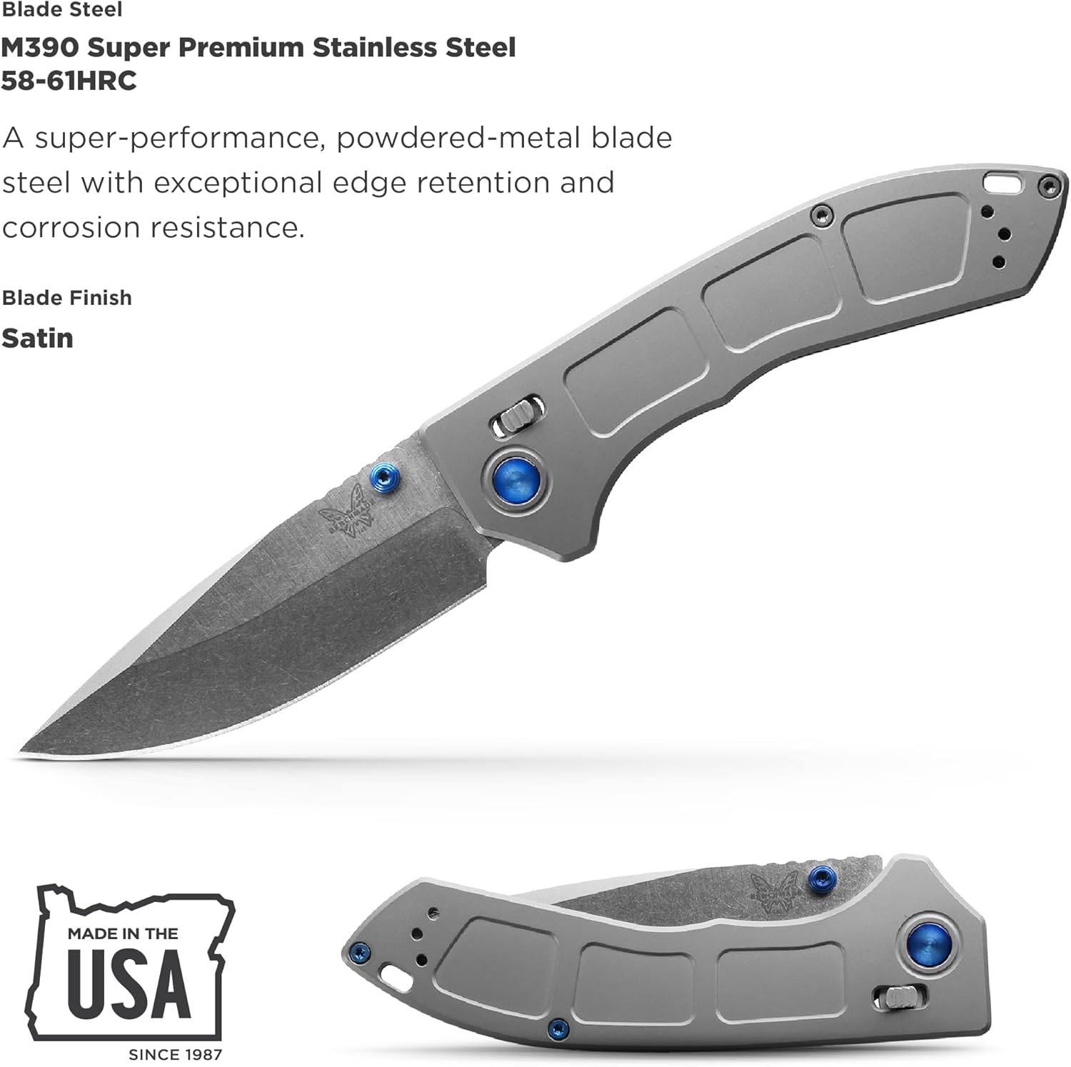 Benchmade - Narrows 748 EDC Knife with Gray Titanium Handle (748)