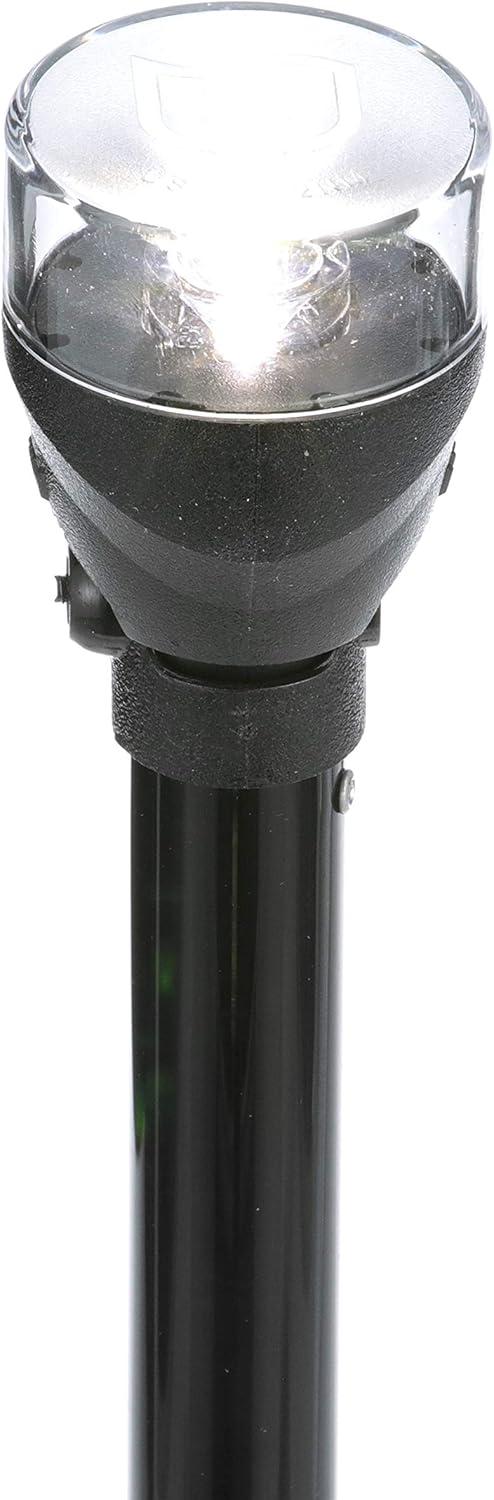 Attwood 5558-P12A7 All-Round LED Fold Down Navigation Light Black Base, 12-Inch