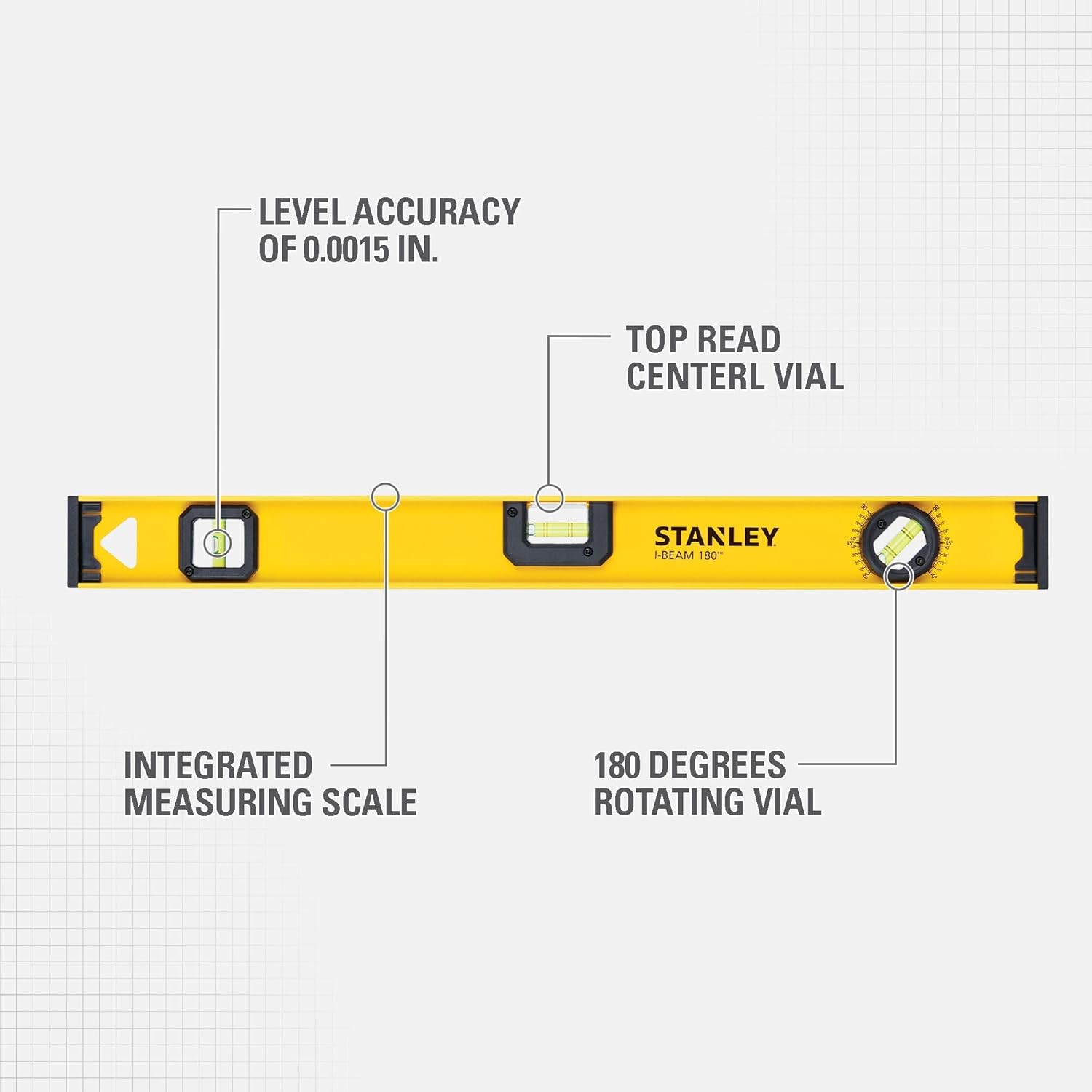 Stanley 24 Inch 180 Degree I-Beam Level