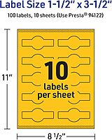 Avery Printable Wraparound Band Labels, Sure Feed Technology, 1.5" x 3.5", Bright Yellow, Cigar Band Labels