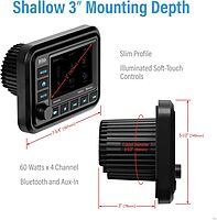 BOSS Audio Systems Marine Gauge Receiver - Weatherproof Bluetooth Digital Media Receiver