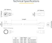 StarTech.com Power Extension Cord NEMA 5-15P to NEMA 5-15R