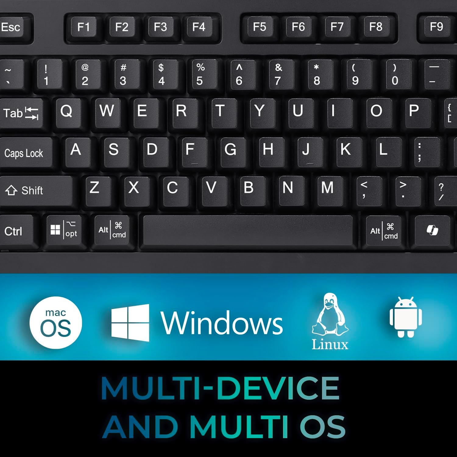 EasyTouch 445 Multi-Channel Wired Touchpad Keyboard, Black (AKB-445UB)