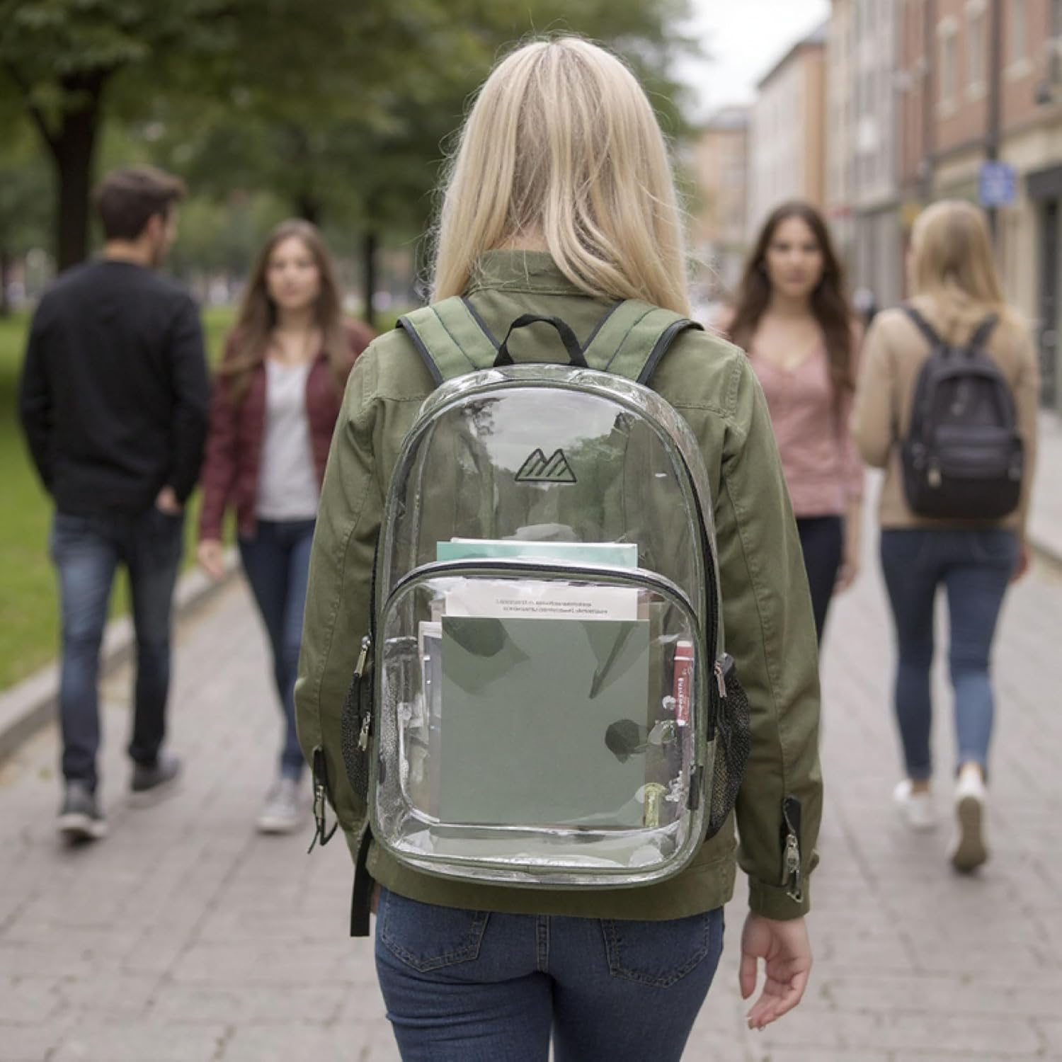 Summit Ridge Waterproof Clear Backpack with Water Bottle Holder - Stadium Approved Heavy-Duty Clear Backpack