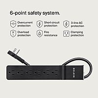 Belkin 6-Outlet Surge Protector Power Strip with 6 ft Heavy-Duty Cord