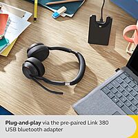 Jabra Evolve2 55 Stereo Wireless Headset - AirComfort, Noise-Cancelling Mics & Active Noise Cancellation