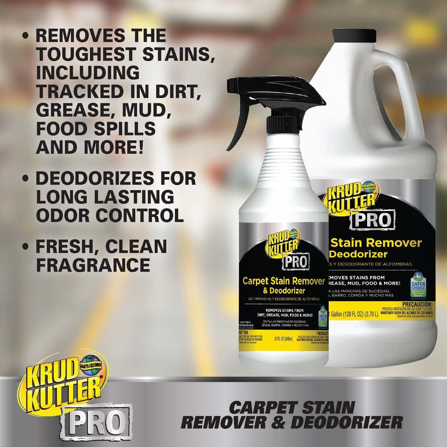 Krud Kutter Pro Carpet Stain Remover & Deodorizer, 32 oz - Lemon (Pack of 6)