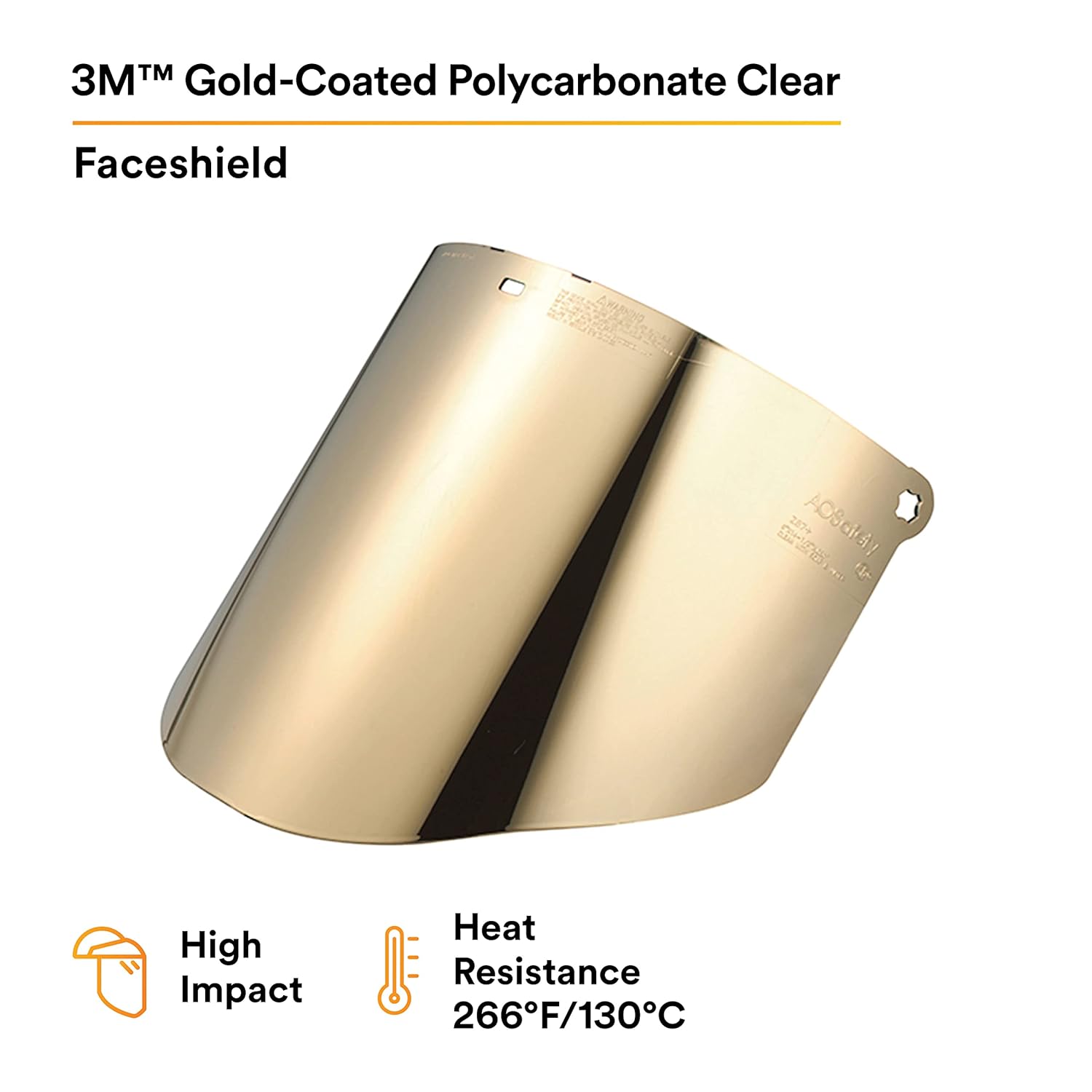 3M Total Performance Gold-Coated Face Shield Window WCP96G -00000, Polycarbonate, Clear