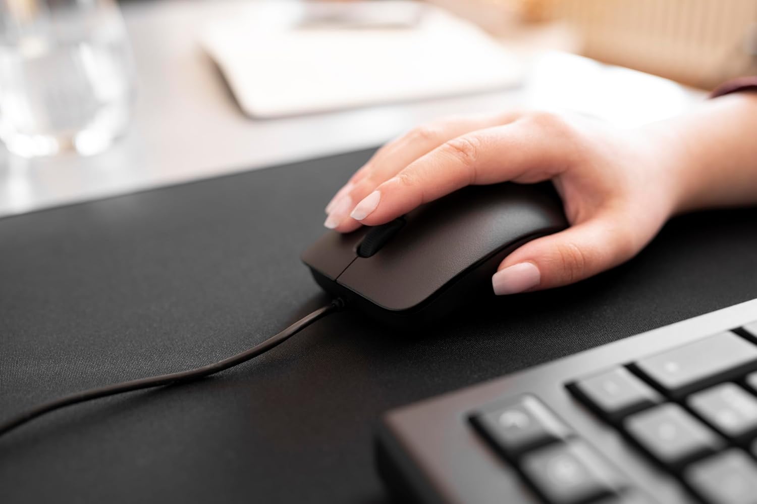 CHERRY DC 2000 - Keyboard and Mouse Combo - 4 Additional Keys - US Layout - QWERTY Keyboard - GS Approval - Black