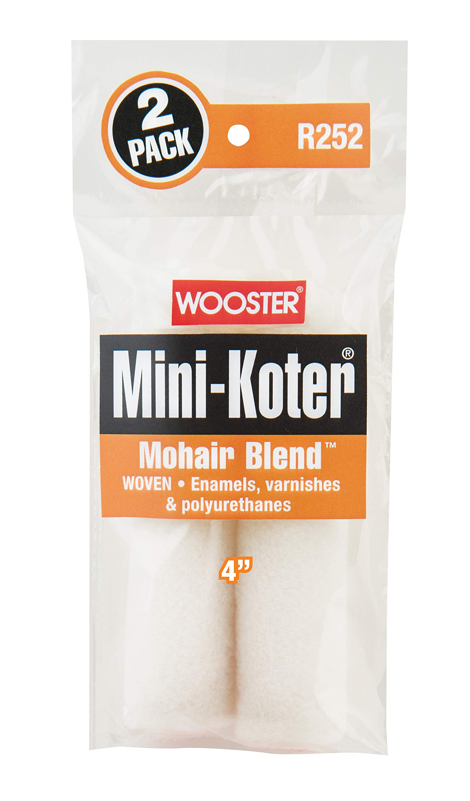 Wooster Genuine 4" Mini-Koter Mohair Blend 2 Sets of 2-Pack Roller Cover # R252-4-2PK
