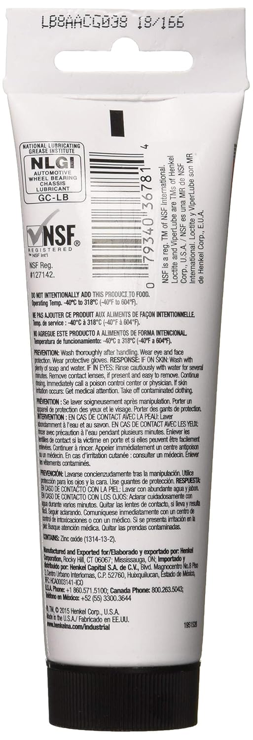 Loctite 36781 ViperLube High Performance Synthetic Grease Tube - 3 oz.
