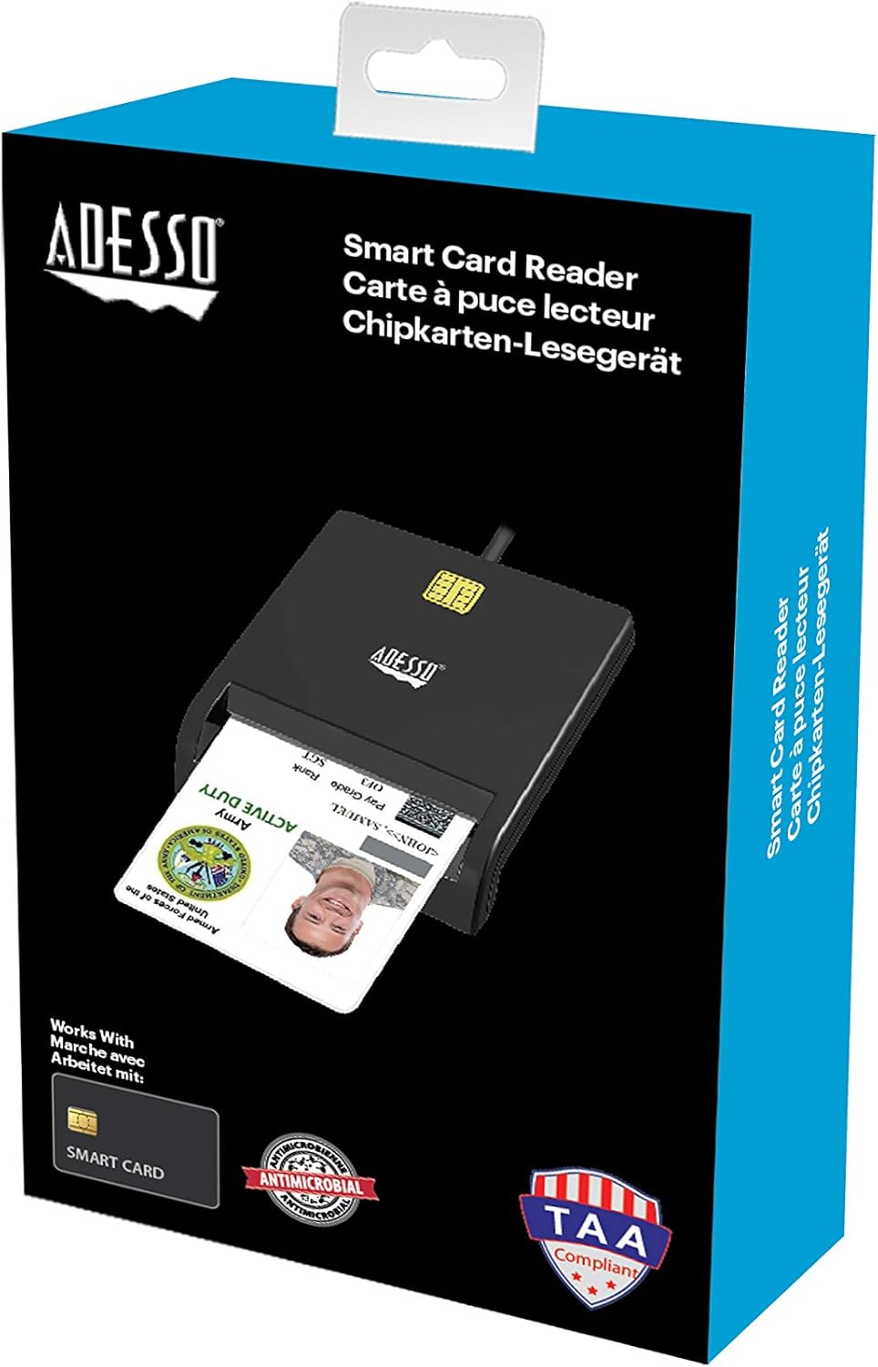 SCR-100 Smart ID Credit Card Reader,Black 1 Count (Pack of 1)