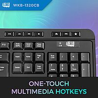 Adesso WKB-1320CB EasyTouch Antimicrobial Wireless Keyboard & Mouse Combo, Black