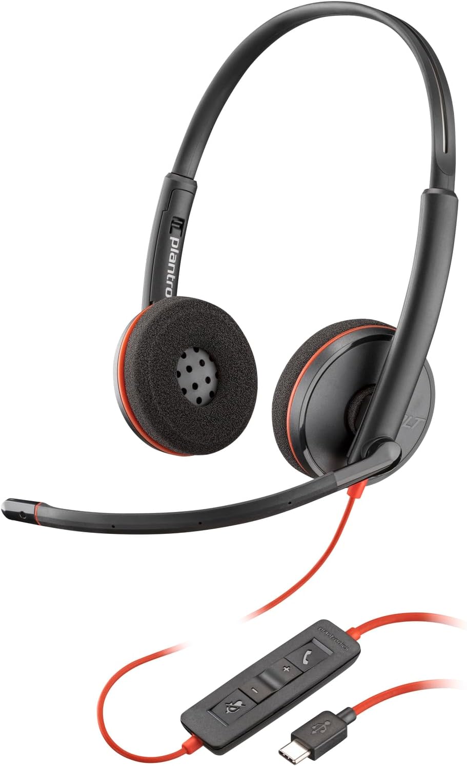 Poly Blackwire 3220 Stereo USB-C Headset + USB-C/A Adapter (Bulk) - Stereo - USB Type C, Mini-phone (3.5mm) - 8X228A6