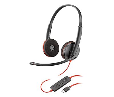Poly Blackwire 3220 Stereo USB-C Headset + USB-C/A Adapter (Bulk) - Stereo - USB Type C, Mini-phone (3.5mm) - 8X228A6