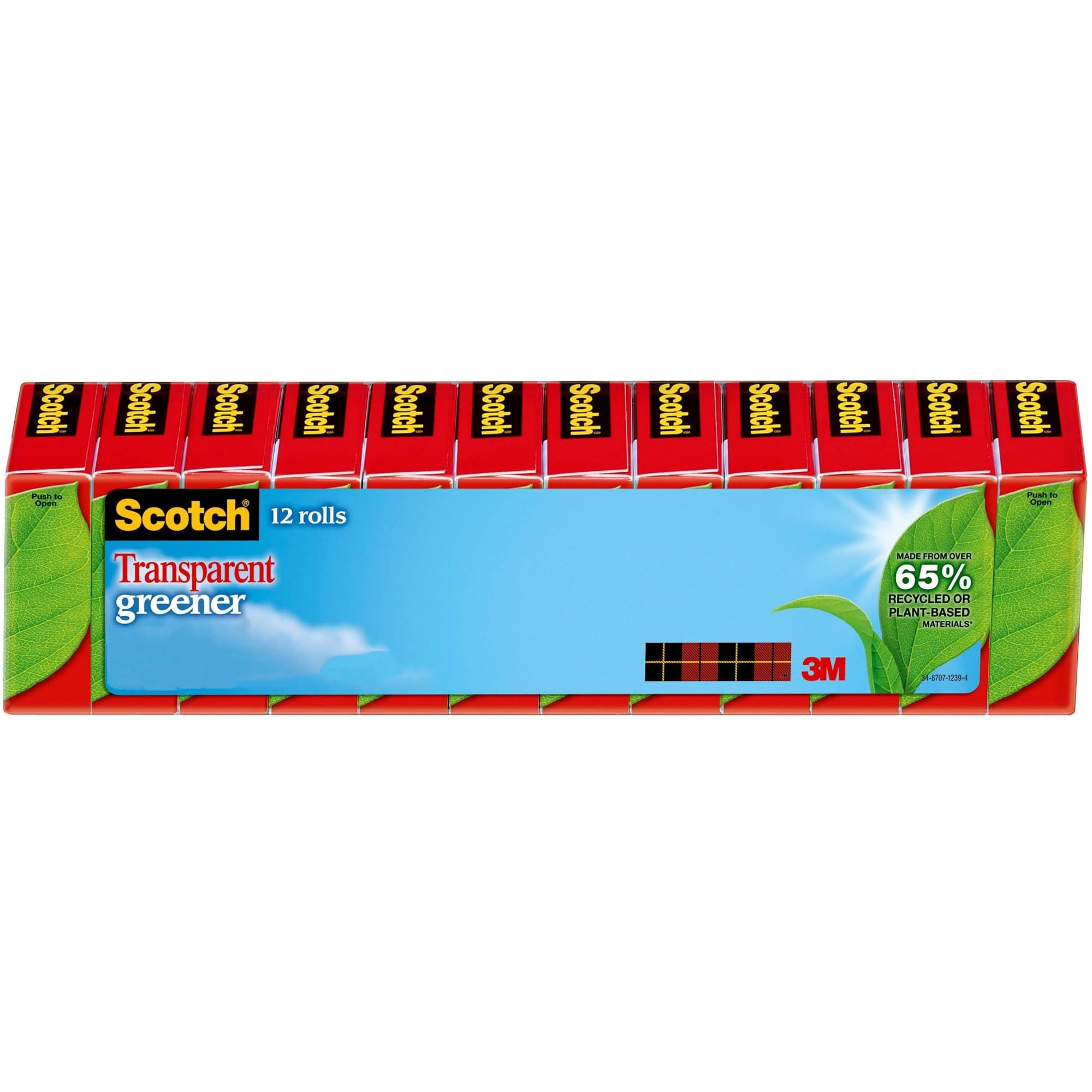 SCOTCH Transparent Greener Tape, 3/4 in x 900 in