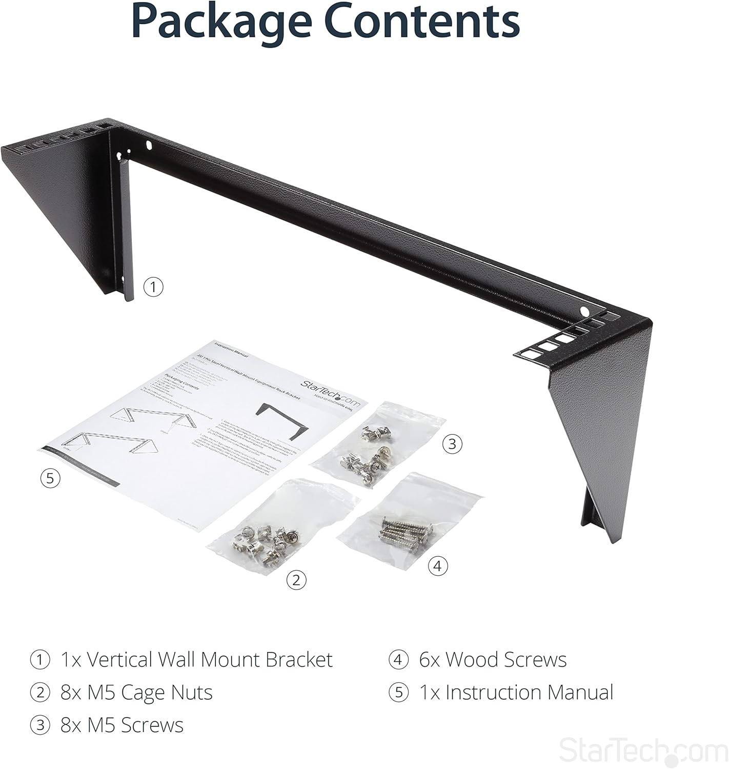 StarTech.com 19in Steel Vertical Wall Mount Rack Bracket