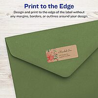 Avery Kraft Brown Rectangle Labels, Sure Feed Technology, 1" x 2-5/8", Print-to-the-Edge, Laser/Inkjet Printable