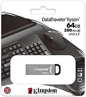 Kingston DataTraveler Kyson 64GB High Performance USB 3.2 Metal Flash Drive | Speeds up 200MB/s | DTKN/64GB