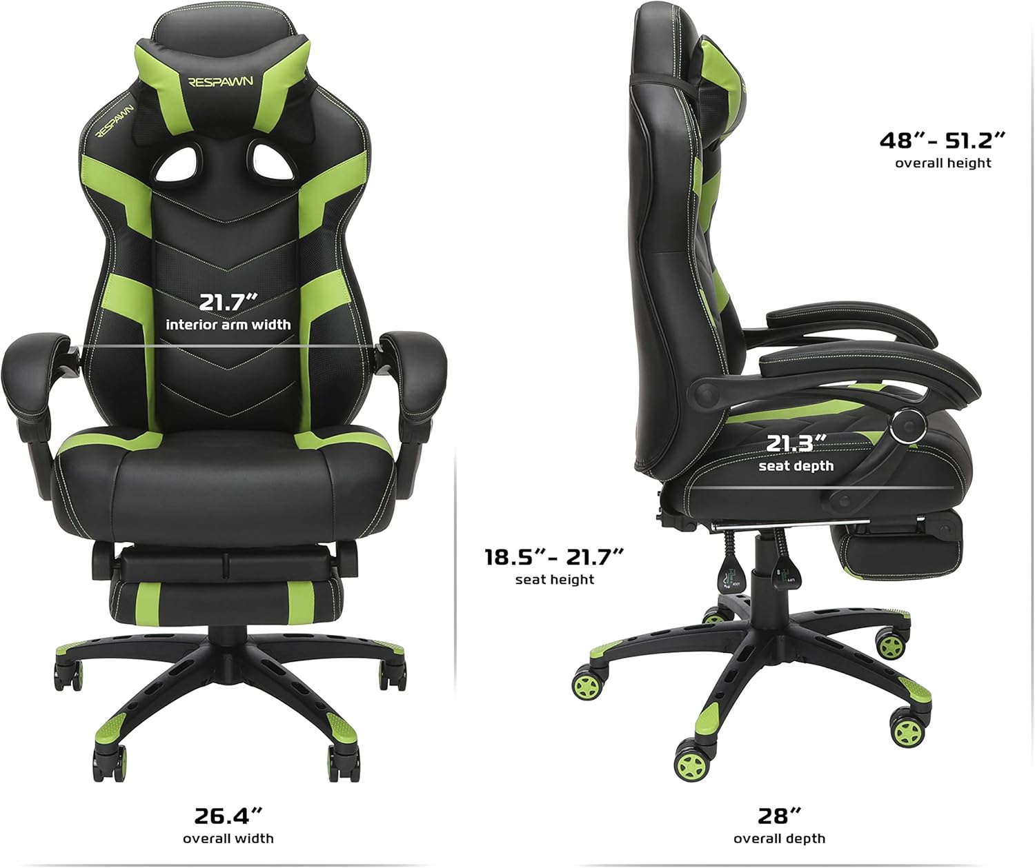 RESPAWN 110 Pro Ergonomic Gaming Chair with Footrest
