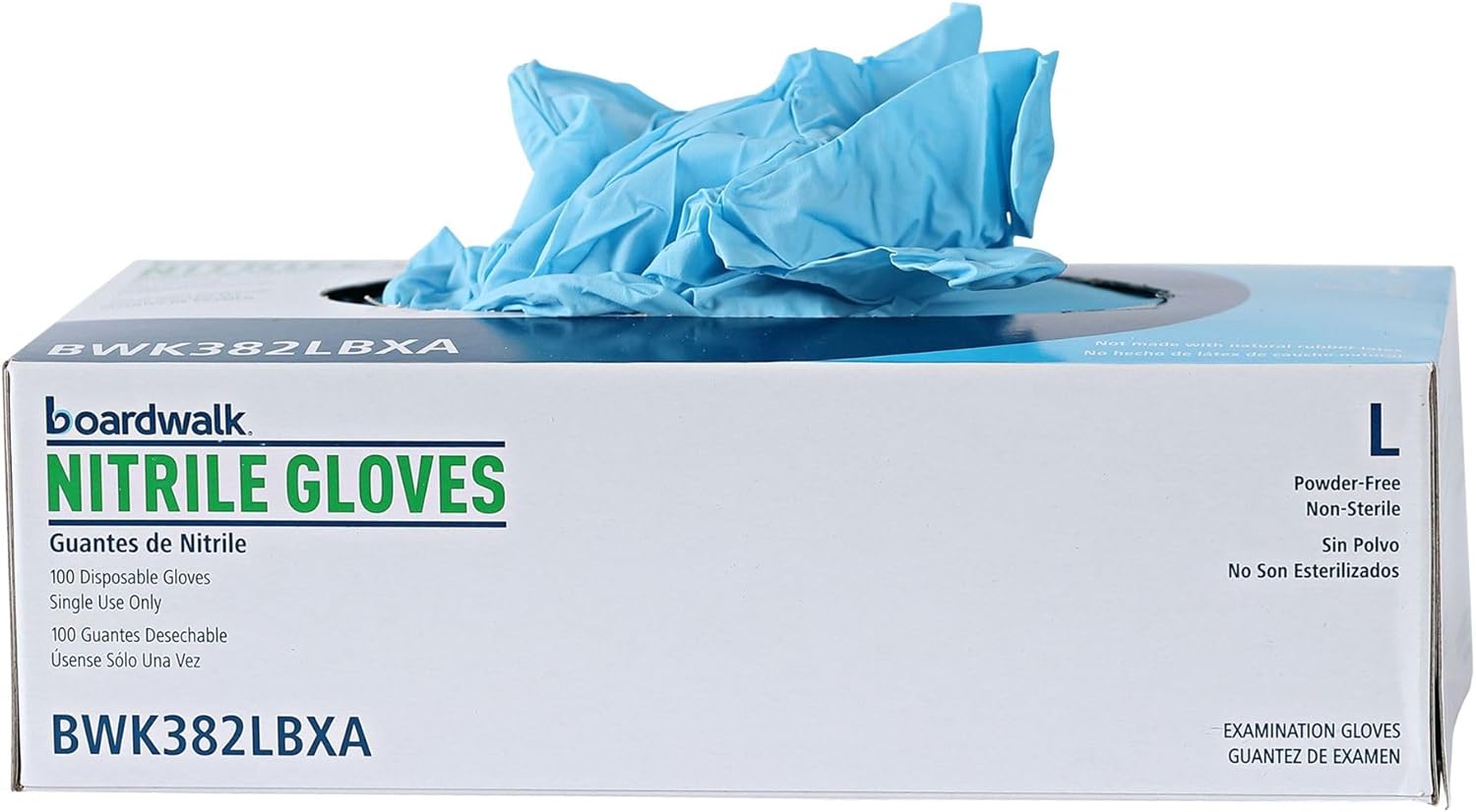 Boardwalk Disposable General-Purpose Powder-Free Nitrile Gloves, Large, Blue, 5mil, Box Of 100 Gloves
