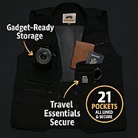 CAMPCO Humvee Utility Safari Vest - 100% Cotton Tactical Travel Vest