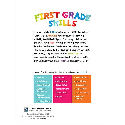 Carson Dellosa — First Grade Skills Workbook for 1st Grade, 320 Pages