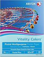 Xerox® Vitality Colors™ Pastel Plus Color Multi-Use Printer & Copy Paper, 1 Ream, Blue, Letter (8.5" x 11"), 500 Sheets
