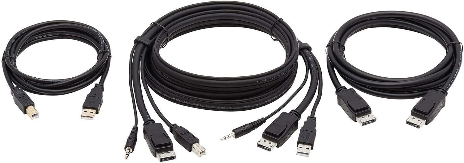 Tripp Lite DisplayPort KVM Cable Kit 4K USB 3.5mm 3xM/USB mm DP mm 6ft (P783-006-DPU)