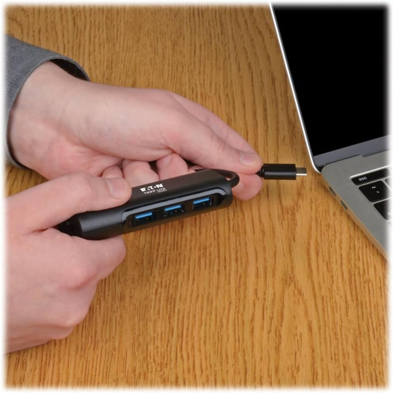 Tripp Lite USB-C Multiport Hub Adapter Converter with 3 USB-A 3.0 Ports, Gigabit Ethernet Port Gbe, Thunderbolt 3 Compatible