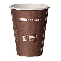 ECO PRODUCTS Compostable Disposable Insulated World Art 8oz Coffee Cups, Case of 800, Renewable Double-wall Hot Paper Cup, Plant Based PLA Lining, No Sleeves Needed, Color Coded 8oz 800