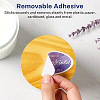 Avery Matte White Removable Oval Labels, Sure Feed Technology, 1.5" x 2.5", Laser/Inkjet Printable