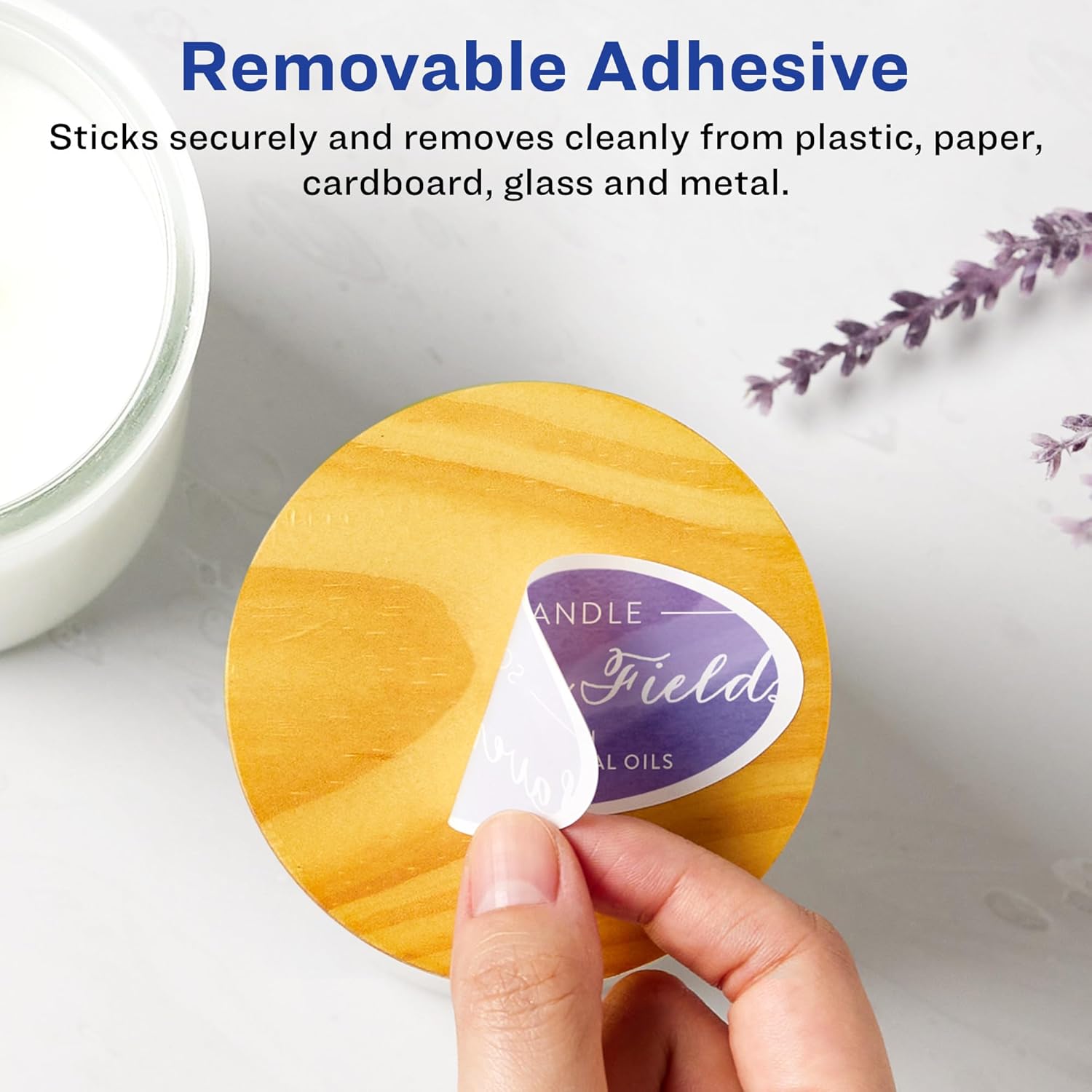 Avery Matte White Removable Oval Labels, Sure Feed Technology, 1.5" x 2.5", Laser/Inkjet Printable