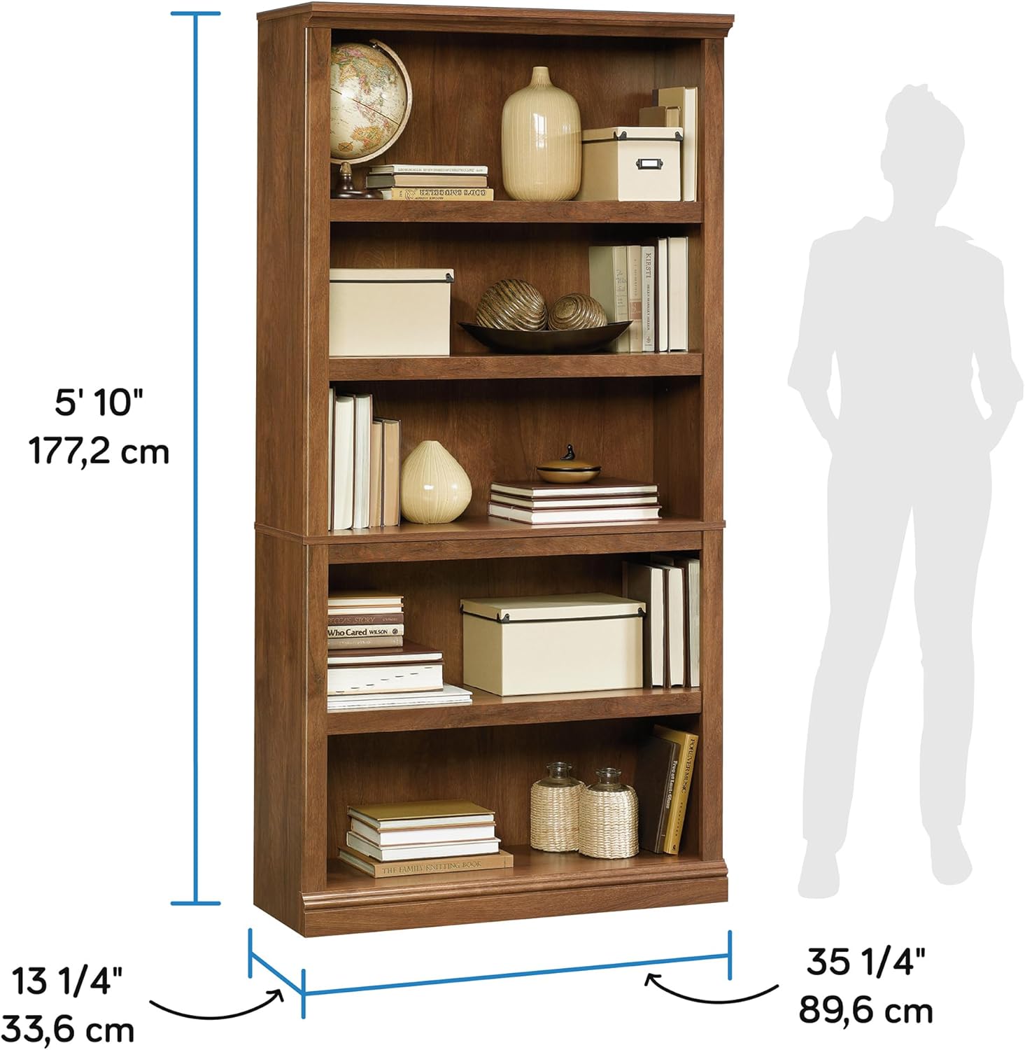 Sauder Select 5-Shelf Engineered Wood Bookcase