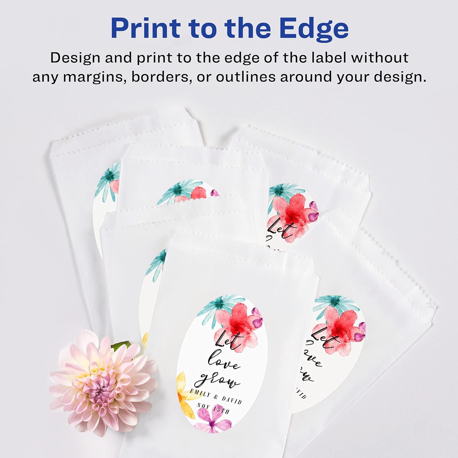 AVERY Matte White Oval Labels, Sure Feed Technology, 2" x 3-1/3"