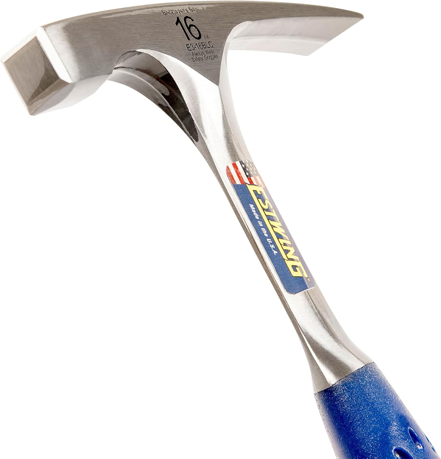 ESTWING Bricklayer's/Mason's Hammer - 16 oz Masonary Tool with Forged Steel Construction & Shock Reduction Grip