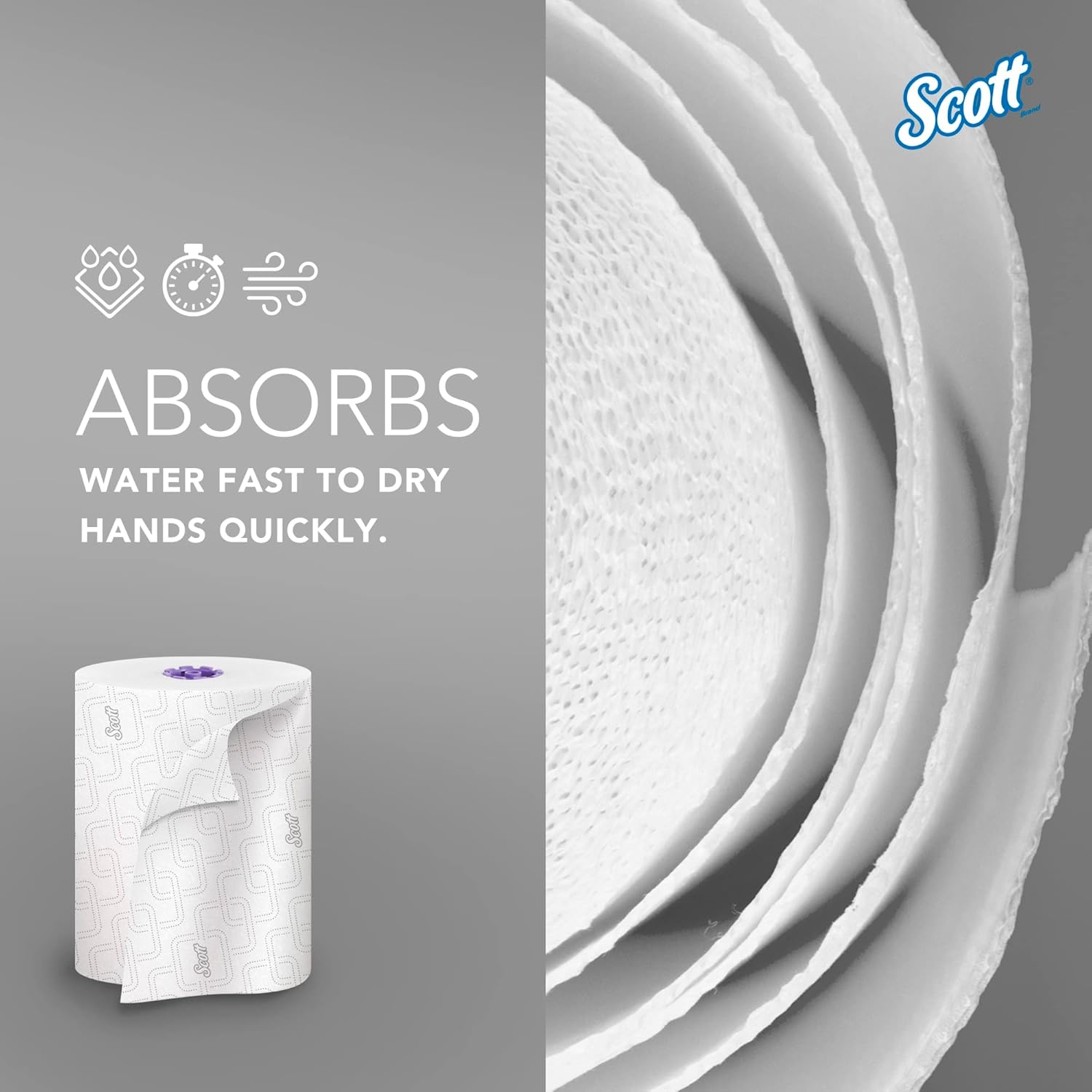 Scott Essential High Capacity Hard Roll Paper Towels with Absorbency Pockets (02001), For Use with Scott Essential Dispenser