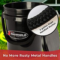 SHURHOLD One Bucket System - 5 Gallon Bucket with Rope Handle, Lid, Caddy & Grate